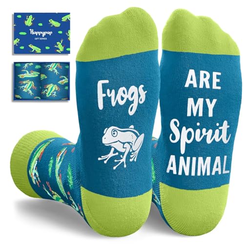 HAPPYPOP Frog Gifts for Men Women - Frog Socks Animal Gifts Stocking Stuffers for Teens