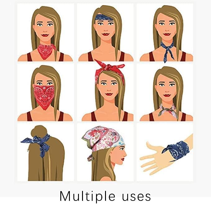 100% Organic Cotton Bandana For Men and Women - Cotton Bandana Paisley Design Scarf - Premium Kerchiefs for Men and Women - Handmade Unique Boho Chic Cotton Hand Block Bandanas For Men And Women.2