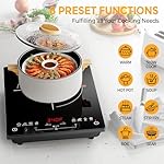 Induction Cooktop 1800W Portable Electric Stove Countertop, 8 Preset Functions & Temp Settings, 2 Cooking Modes, Timer, Child Lock for Tiny Kitchen, Apartment, Camping, RV Countertop Burner - Image 3