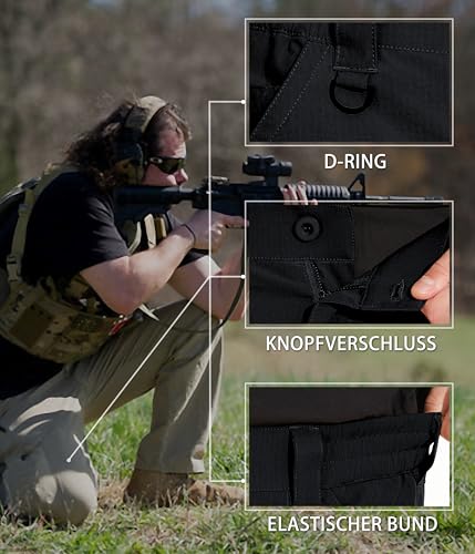 Calça tática NATUVENIX para homens, calças cargo de caminhada resistentes à água, calças leves de tr