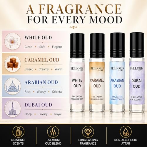 Image of OUD Attar Gift Set for Men & women | 6ml Each | Long Lasting Non Alcoholic Roll-On Perfume Oil Combo Pack Of 4