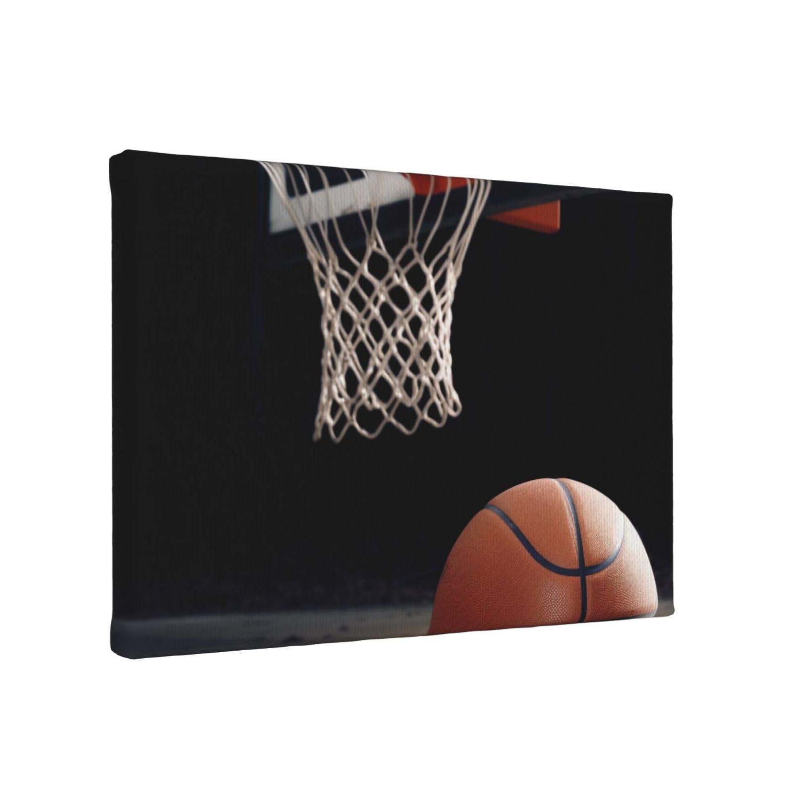 YKLJG Sports Basketball Printed Wall Art Canvas Painting 30x20 CM Wooden Framed Picture Painting Artwork Prints for Bedroom Kitchen Home Office Decor