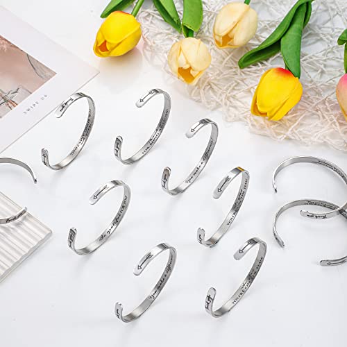 Inbagi 20 Sets Thank You Gift Thank You Bracelet Bulk Stainless Steel Adjustable Bracelet with Tag Organza Bag employee Appreciation Gifts for Women Men Teacher Nurse Student Coworker4