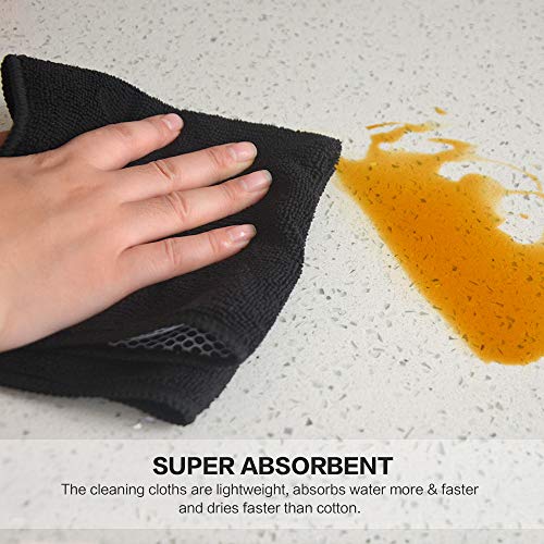 Sinland Microfiber Dish Cloth For Wshing Dishes Dish Washing Rags Best Kitchen Washcloth Cleaning Cloths Poly Scour Side 12Inchx12Inch 5 Color Assorted 10 Pack #TOP4