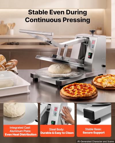 Image of VEVOR Commercial Pizza Dough Press Machine 18 in Electric Dough Sheeter