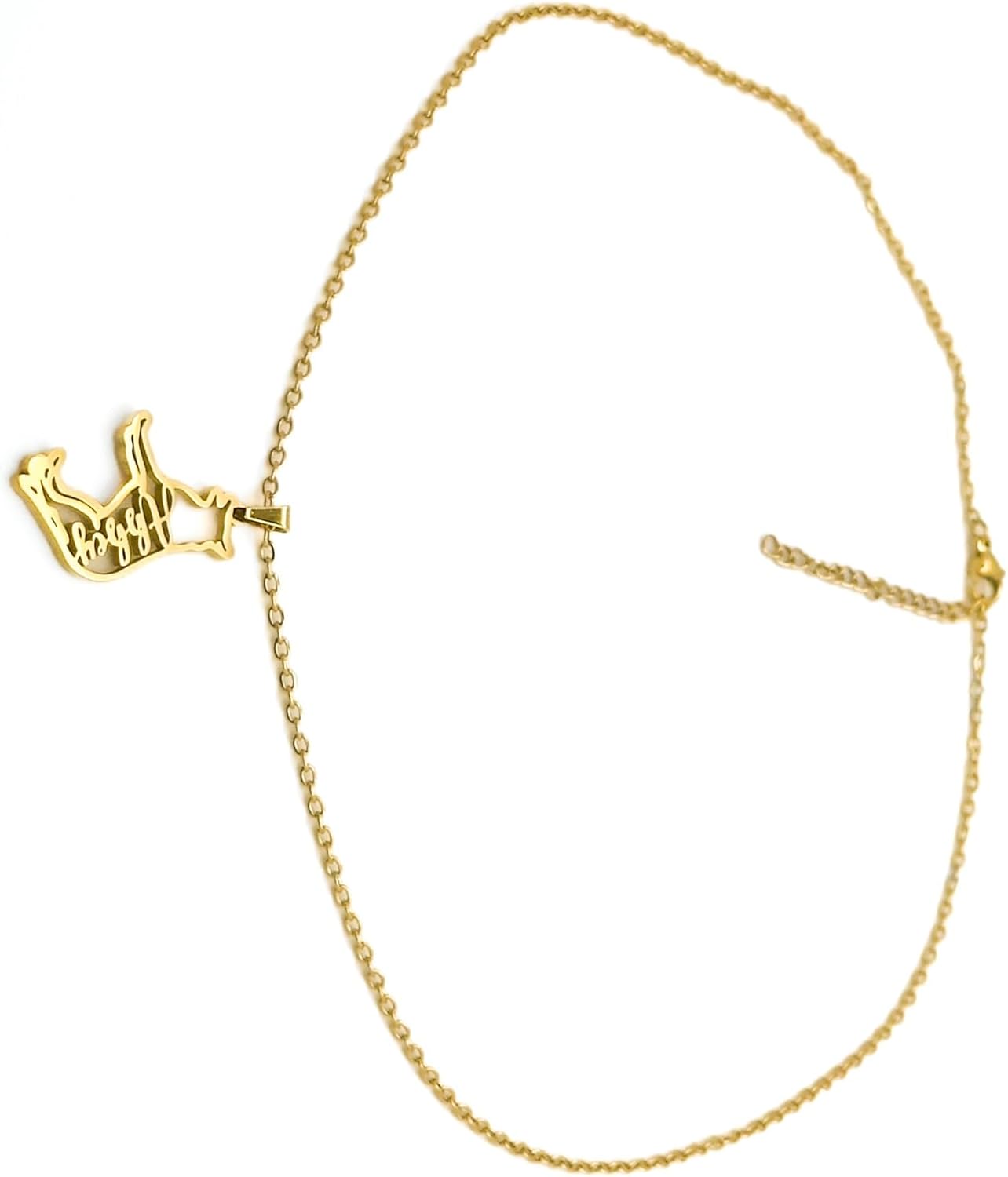 18K PVD Gold Plated Stainless Steel Dog Pendant Necklace, 45cm Chain with 5cm Extension, Fashion Jewelry - Image 2