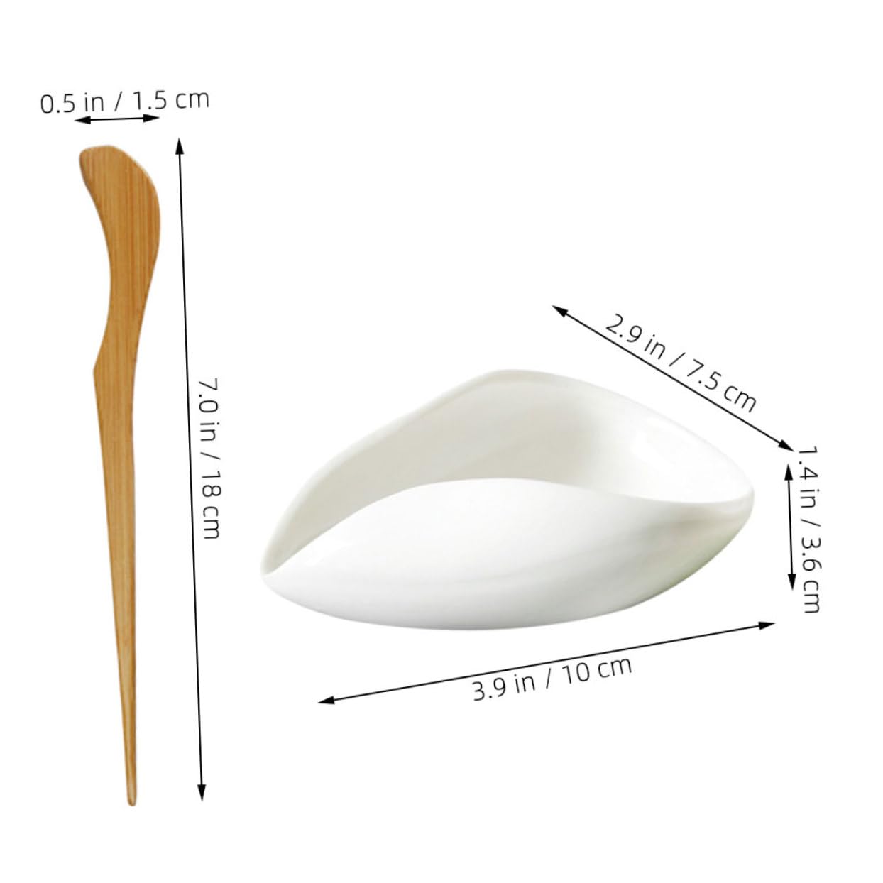OUNONA 1Set Porcelain Tea Scoop and Holder for Loose Tea Coffee Beans Lightweight Teaware Accessories for Home and Office Use Portable Tea Tool for Travel and Storage