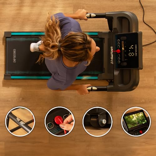 Cecotec Cinta de Correr Plegable DrumFit WayHome 1200 Sprint. 600 W, De 1-12 Km/h, 12 Programas, Panel de Control LCD, Superficie de Carrera 100x40 cm, Ruedas y Soporte para Dispositivos