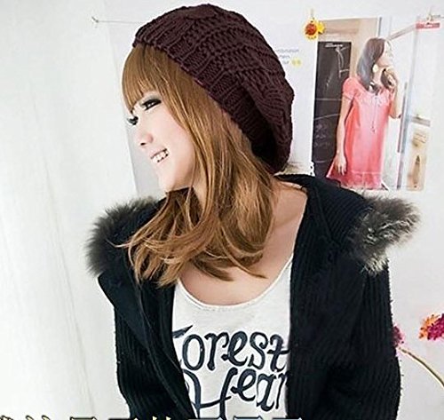 Ykybhx Knit Beret Hat for Girls Women Winter Warmer Crochet Ski Cap Knitted Braided Beanie Ladies Cold Weather Hat 10