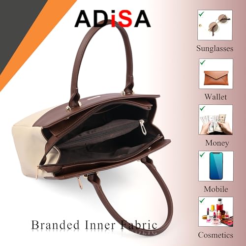 Image of Color Block Shoulder Handbag for Women - Stylish Crossbody Bag with Sling Belt, Ladies' Purse with Top Zipper Closure, Gift for Women and Girls (ADW4088)