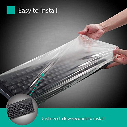 [3 Pack] Universal Fully Covered Flat Style 0.025mm Wipeable Superb Tactile Feeling Waterproof Anti-Dust Keyboard Cap Cover for Desktop Keyboard with Numeric Hospital/Dentist Use - Thumbnail 3