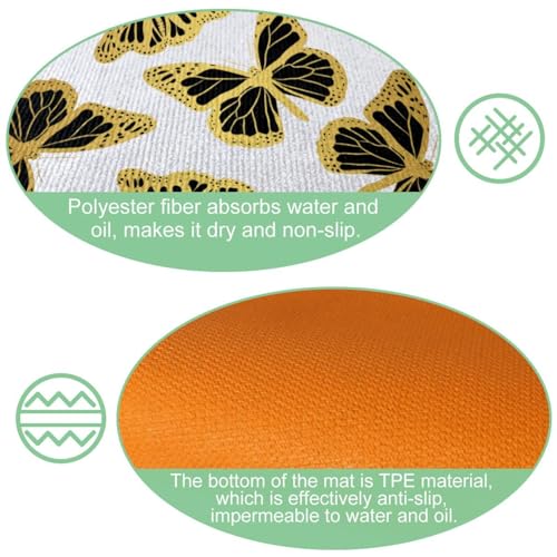 Tapete de cocina de alta calidad con diseño de mariposas y base reforzada 6