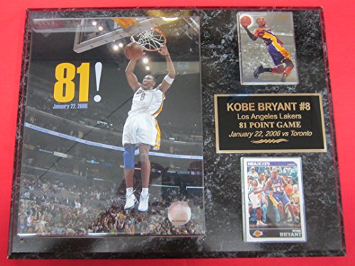 Kobe Bryant Los Angeles Lakers 2 Card Collector Plaque w/8x10 Commemorative Photo 81 Point Game 2006