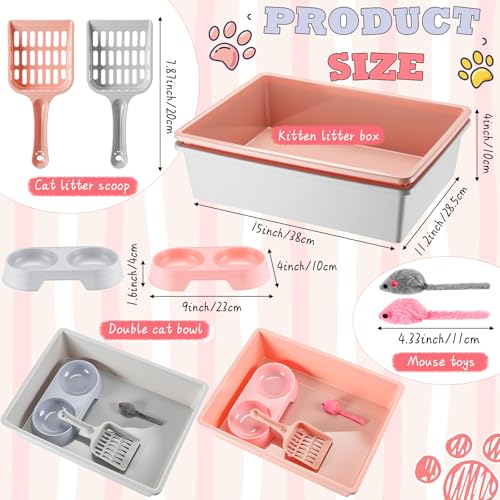 Kit de inicio para gatos con 2 areneros pequeños miniatura 2
