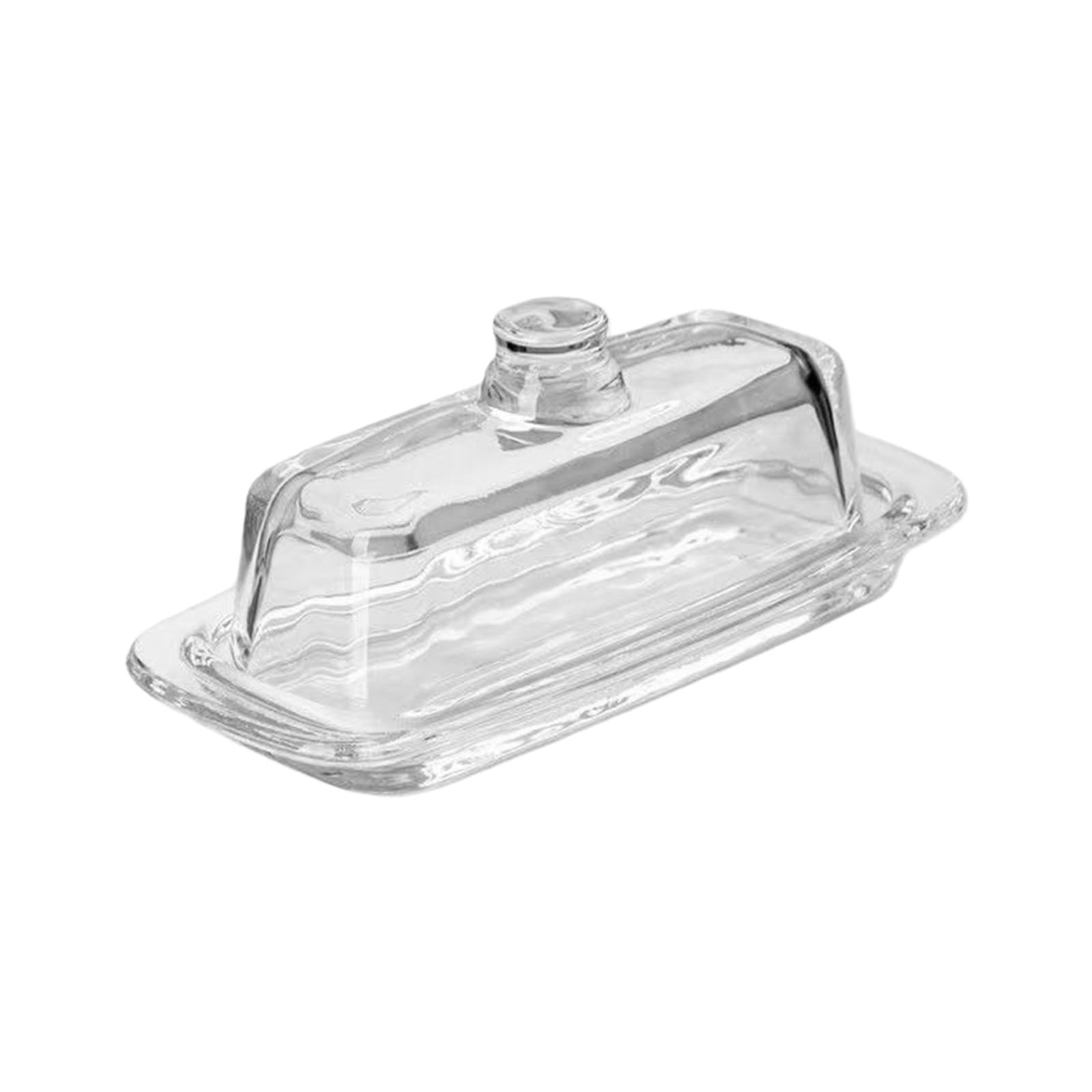 Zxfdsfdbnm Space Saving Glass Butter Tray with Lid for Countertop and Fridge Elegant Cheese Fruits Dessert Tray with Cover Glass Butter Lid