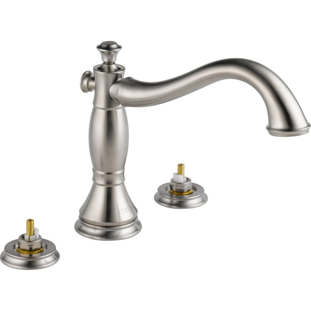 TELESA シャトリボティ　2本 Delta Cassidy Roman Tub Faucet, Brushed Nickel Deck Mount Bathtub