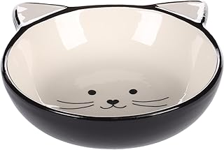 Flamingo Futter- und Trinknapf für Katze Kajo rund Schwarz & Weiß - Rutschfester Mehrzwecknapf für Haustiere - 280ML - Keramik - Spülmaschinenfest product image