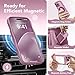 CAPRARO for iPhone 16 Pro Case for Women Girls, Upgraded [Full Camera Protection] [Compatible with MagSafe] Cute Wave Translucent Matte Phone Case for iPhone 16 Pro, Black Currant