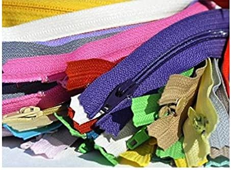 YKK® 31pcmix and Match Plus 4 Bonus Dyed Neon Zippers - Assorted Seasonal Colors YKK®# 3 Skirt and Dress Nylon Coil Crafter's Special- Closed Bottom Made in USA - Options Length (Length 20 Inch)