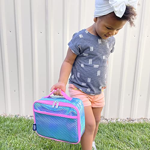 Image of Wildkin Kids Insulated Lunch Box, Mermaid Scales | Insulated, wipe-clean lunch box - coordinates with matching Wildkin backpacks