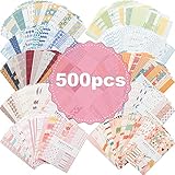 500 Sheets Vintage Aesthetic Scrapbook Paper Supplies Bullet Journals Paper Journaling Scrapbooking Supplies for Writing Drawing DIY Holiday Photo Album Crafts Making