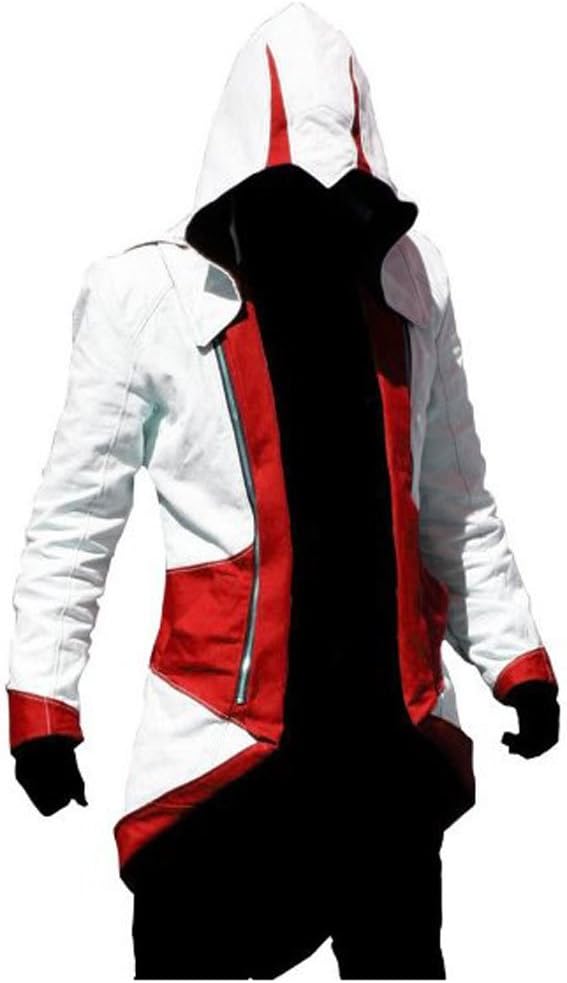 Assassins Creed III Connor/conner Kenway Hoodie Costume Jacket Coat - 7 Opitions (Medium, White with Red)