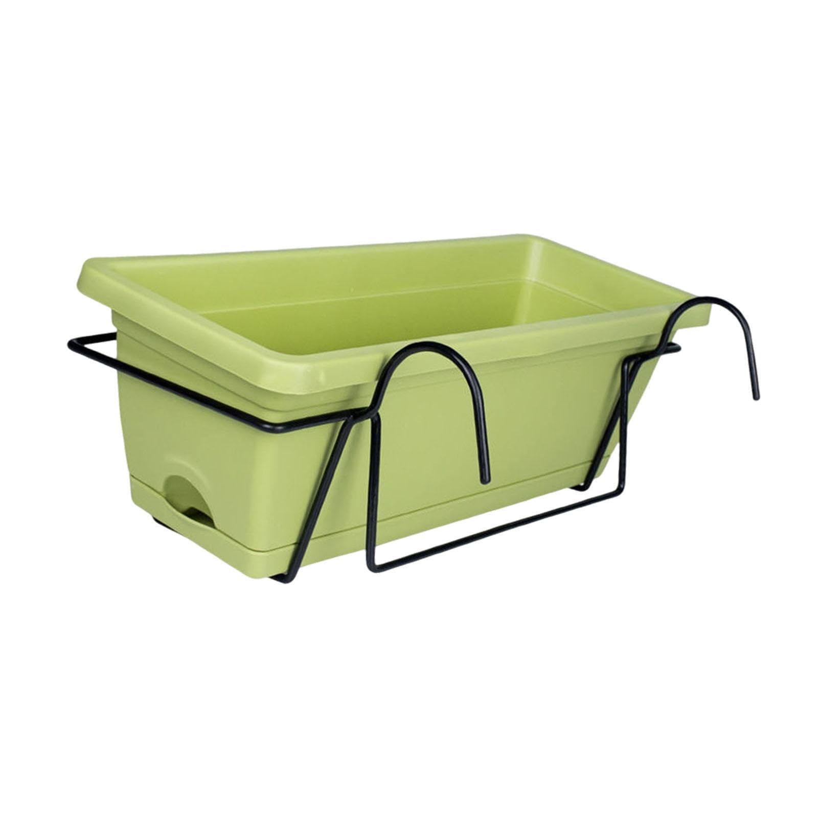 ALCXAZS Rectangular Flower Window Box Fence Potted Stylishly Supports Hanging Plants With Efficient Water Drainage And Easy Setup Options Vegetable Planter, green