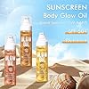 Sunscreen Body Glow Oil【SPF 50】【Lightweight】【Natural Ingredient】Broad Spectrum Shimmer Sunscreen For Face and Body, ROSE #2