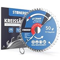 Sägeblatt 136x20 - Kreissägeblatt [inkl. Adapter auf Bohrung 20 &16mm], kompatibel mit Winkelschleifer von Bosch, Makita usw. - Sägeblatt Kreissäge Nagelfest - für Holz