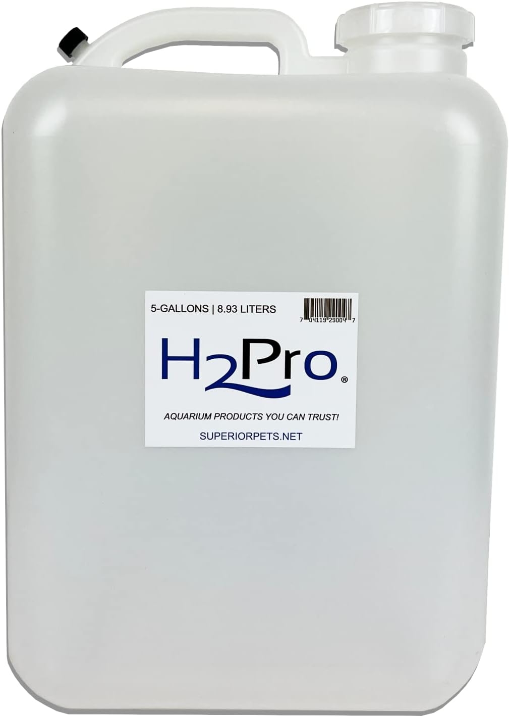 H2Pro 5-Gallon Aquarium Water Jug with Cap - Empty Plastic Container for Maintenance