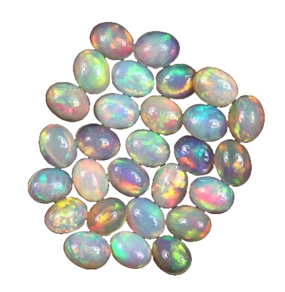 Opale éthiopienne pour fabrication de bijoux : 10 pierres ovales AAA 7 x 9 mm
