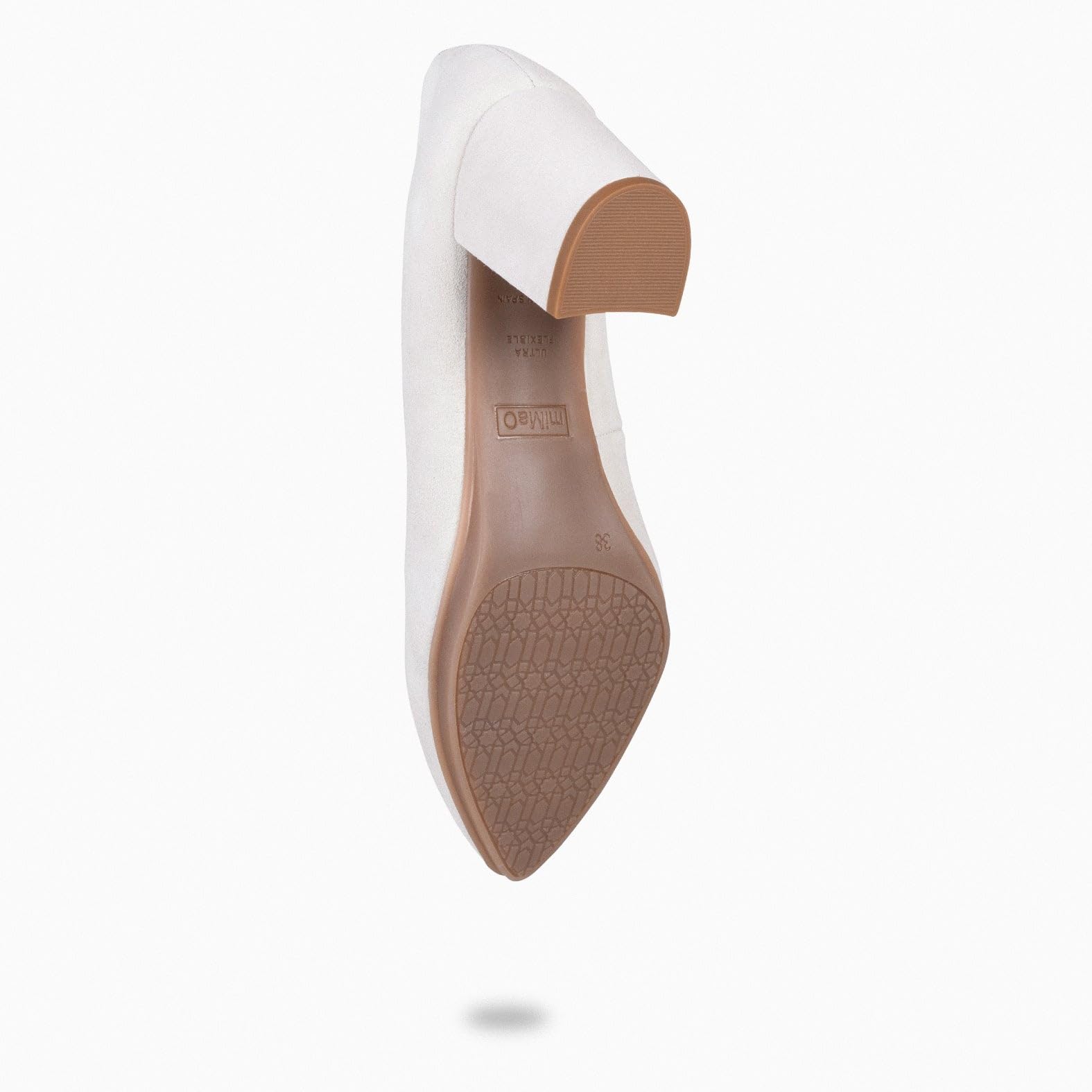 miMaO. Zapatos de Mujer tacón Ancho en Piel de Ante. Plantilla de Gel. Diseñado y Fabricado en España