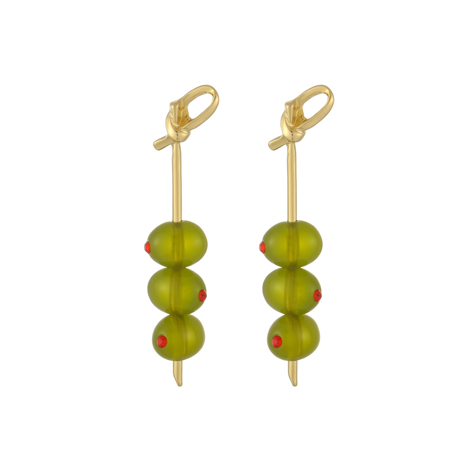 Madison Tyler Fruit Dangle Earrings for Women Gold Plated Strawberry Apple Cherry Olive Watermelon Earrings for Women Cute