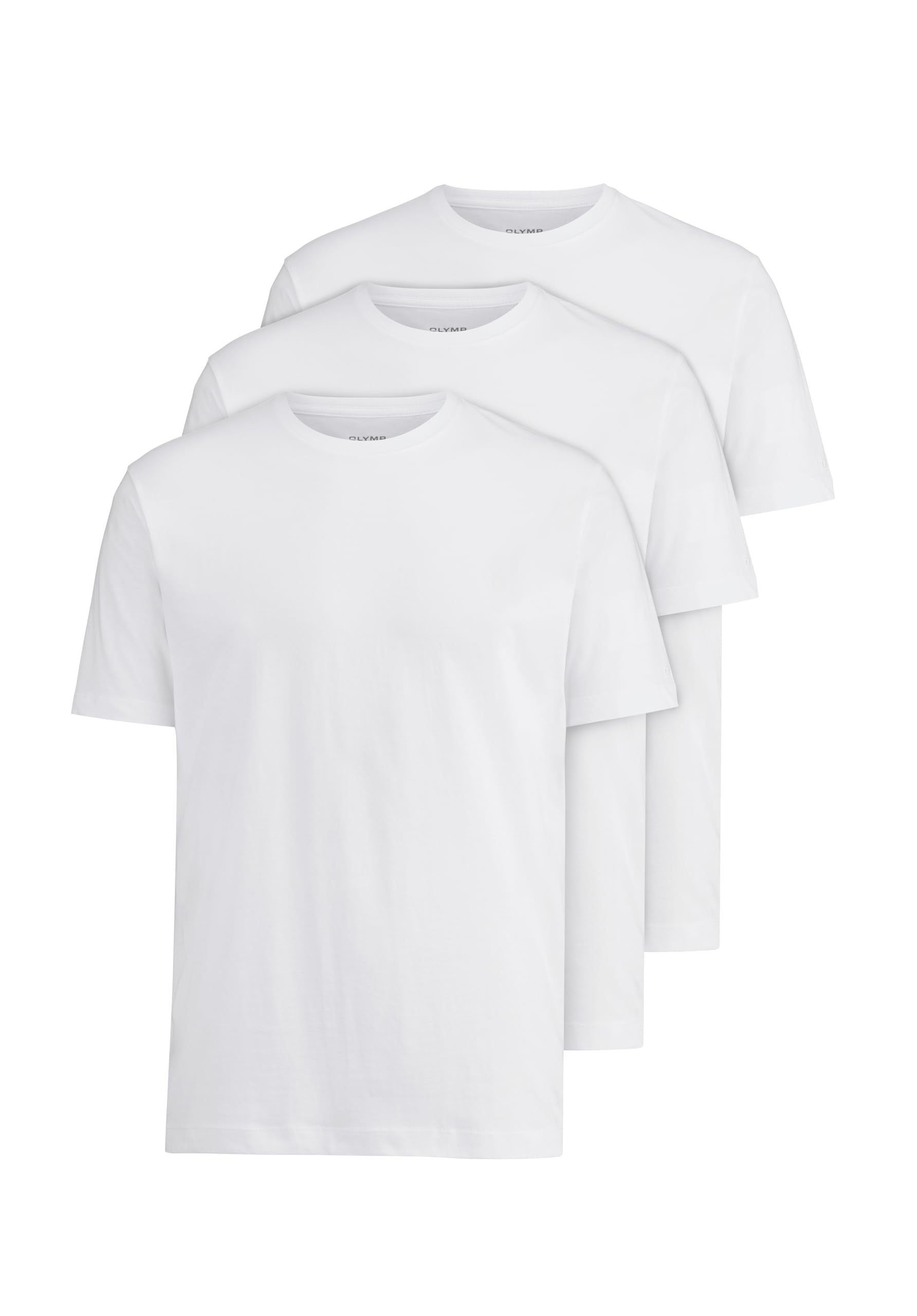 OLYMP Men's T-Shirt Crew Neck Modern, Plain, Modern Fit, White 00, M