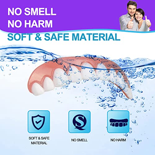 CHENGZI Denture Teeth Temporary Fake TeethSnap On Veneers, Snap in Teeth for Men and Women,Cover The Imperfect Teeth,No Pain No Shot No Drilling,Fix Confident Smile(2 Pcs), White, 1 Count