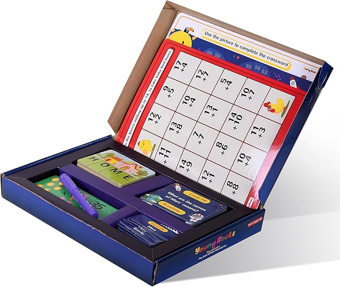 Image of Educational Activity Box for Kids Age 5 | Play & Learn - Spelling & Math Puzzle, 6 Write-Wipe Fun Activities, Solar System Board Game | Early Learning Kit for Preschoolers (Age 5 & 5+)