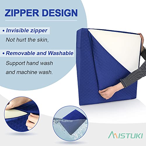 Mistuki Leg Elevation Pillow Case Leg Rest Cover Only Bed Wedge Pillowcase With Pocket Replacement，Washable Protector （24 X 21 X 8） #TOP3