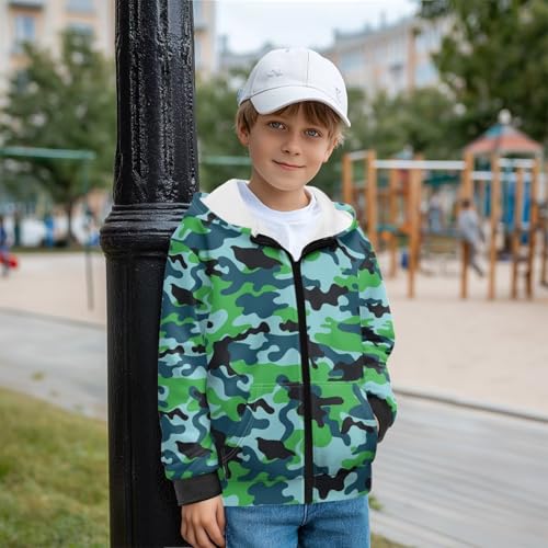 Boys Zip Up Hoodie Size 7-14 Years Long Sleeve Hooded Sweatshirt with Pockets Casual Warm Fall Winter Outfits4