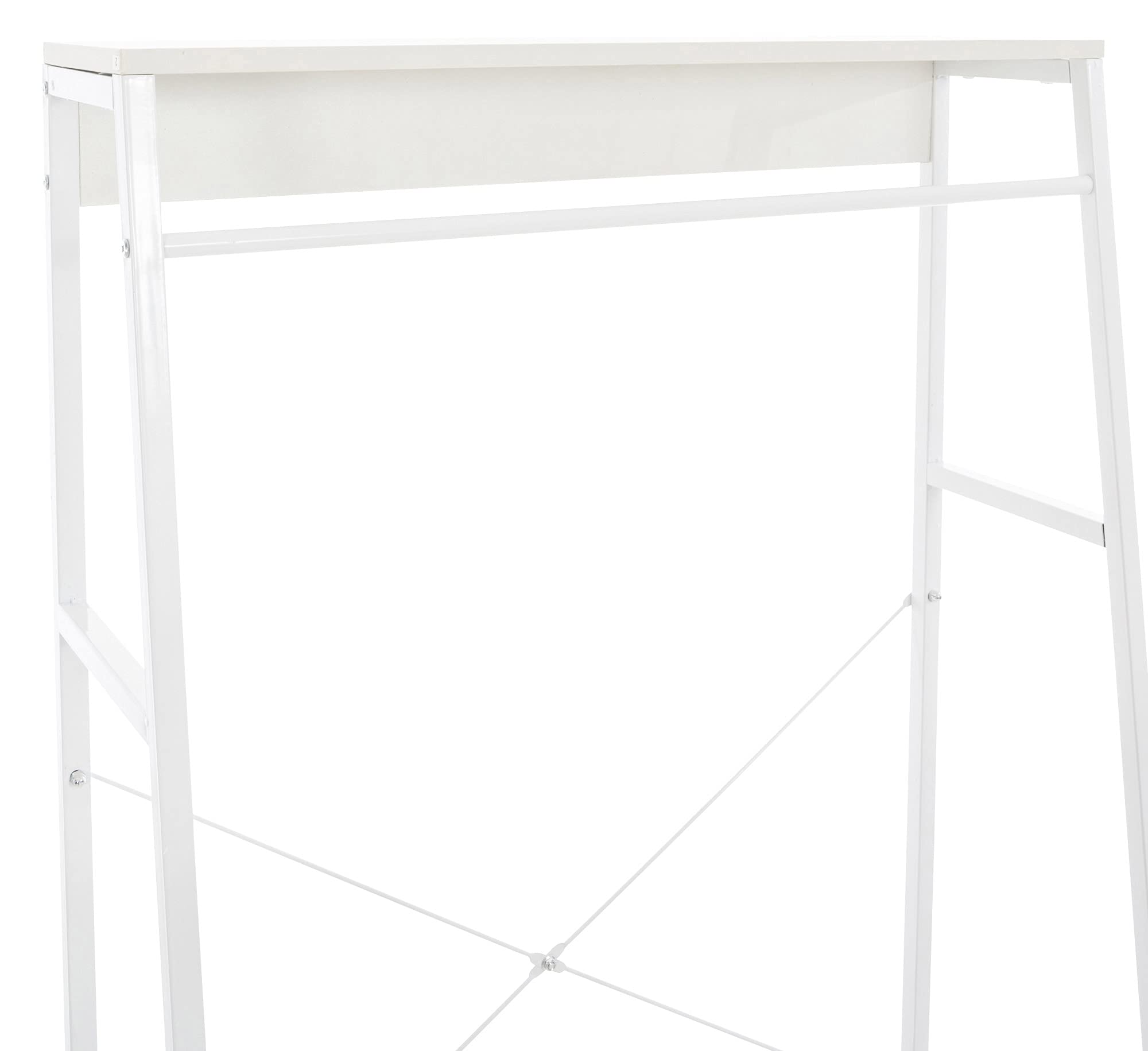 CLP Perchero De Pie Luton Con Estructura De Metal & 3 Estantes De Madera I Estante Para Ropa Moderno & Versátil, Color:blanco