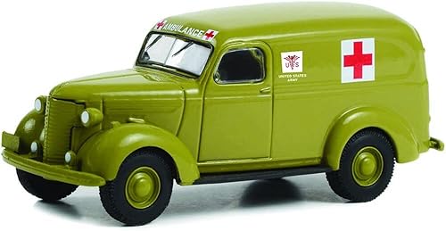 Greenlight 61030-A 1:64 Batallón 64 Serie 3 1939 Chevy Panel Truck Ambulancia del Ejército de los Estados Unidos