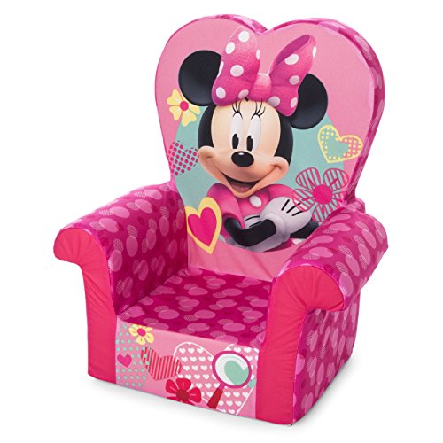 Marshmallow Furniture Foam Toddler Comfy Chair Kid\'s Furniture for Ages 18 Months and Up, Minnie Mouse, Pink - Thumbnail 3