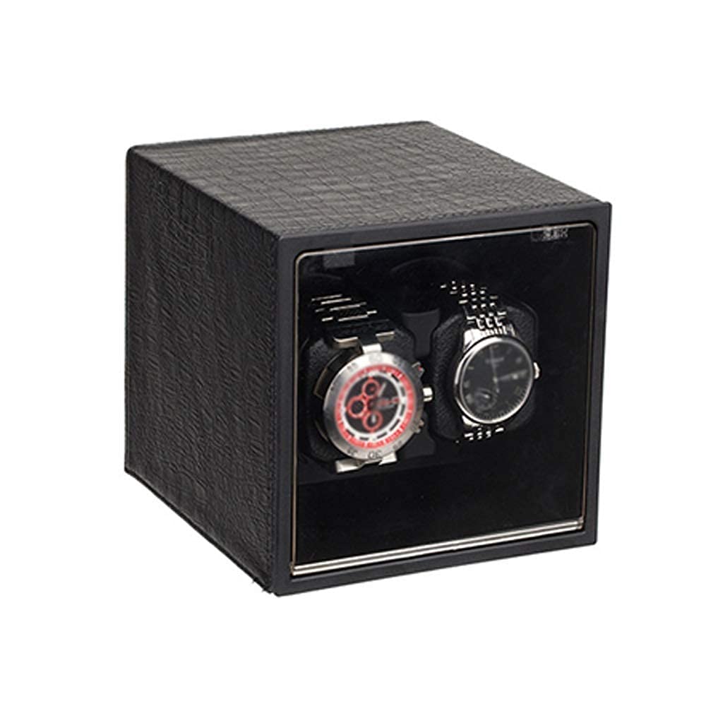 OLSKFUH Automatic Double Watch Winder Extremely Silent Motor Wood And Brushed Metal Shell Fit Lady And Man Watches,