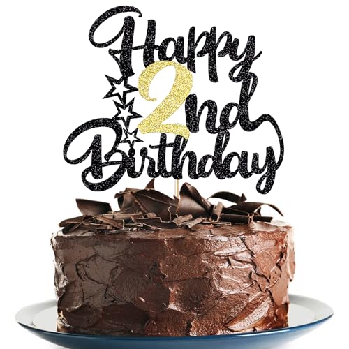 Image of Klionjor 2nd Happy Birthday Cake Topper - Cake Decoration & Party Gift (2)