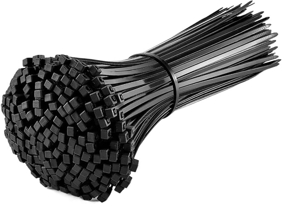 Heavy Duty Zip Ties 100 Pack, 400LBS UV Resistant Nylon Cable Ties, Self-Locking Wire Ties for Automotive, Home & Outdoor Use (100, Black)