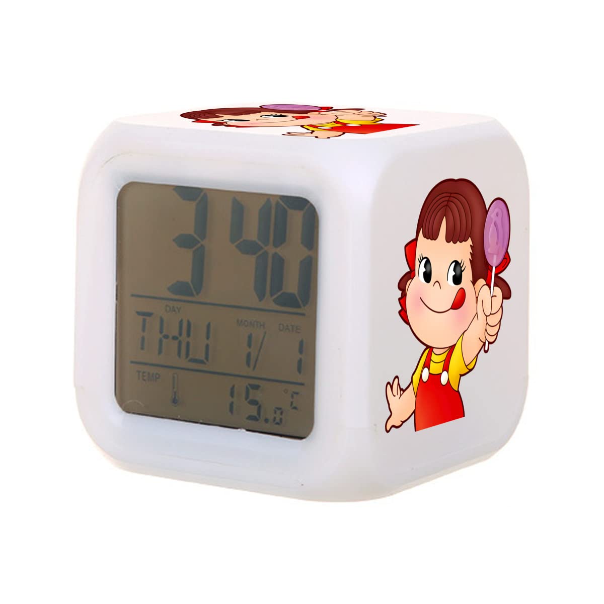 Amazon.co.jp: 目覚まし時計 LEDカラフル ペコちゃん 目覚ましライト 