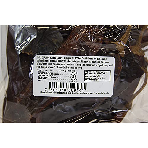 Chile Guajillo Seco 100 g Mexicano Deshidratado para Salsas Rojas, Adobos y Marinadas