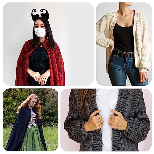 QUARKZMAN Umhangverschluss, 2 Paar zum Annähen geeignete Haken und Ösen, Vintage Cape-Verschlüsse für Pullover, Schal, Cardigan-Schnallen (Bronze)