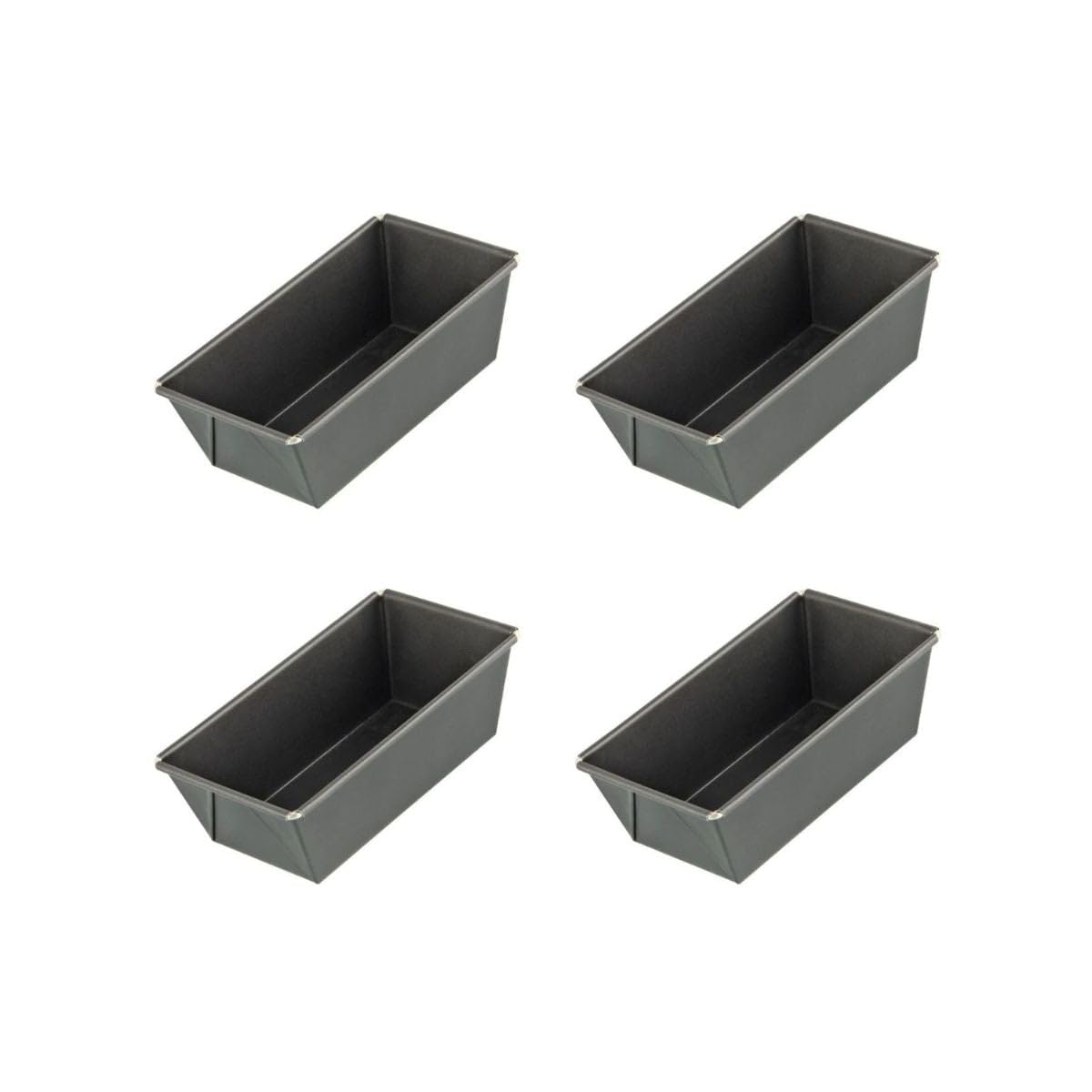 Zenker 9916250 Set of 4 Cake Moulds 16 cm, Cake Mould, Cake Mould, Brioche Mould, Rectangular Pastry Mould, Pastry Mould, Steel, 16 x 8.5 x 5.5 cm