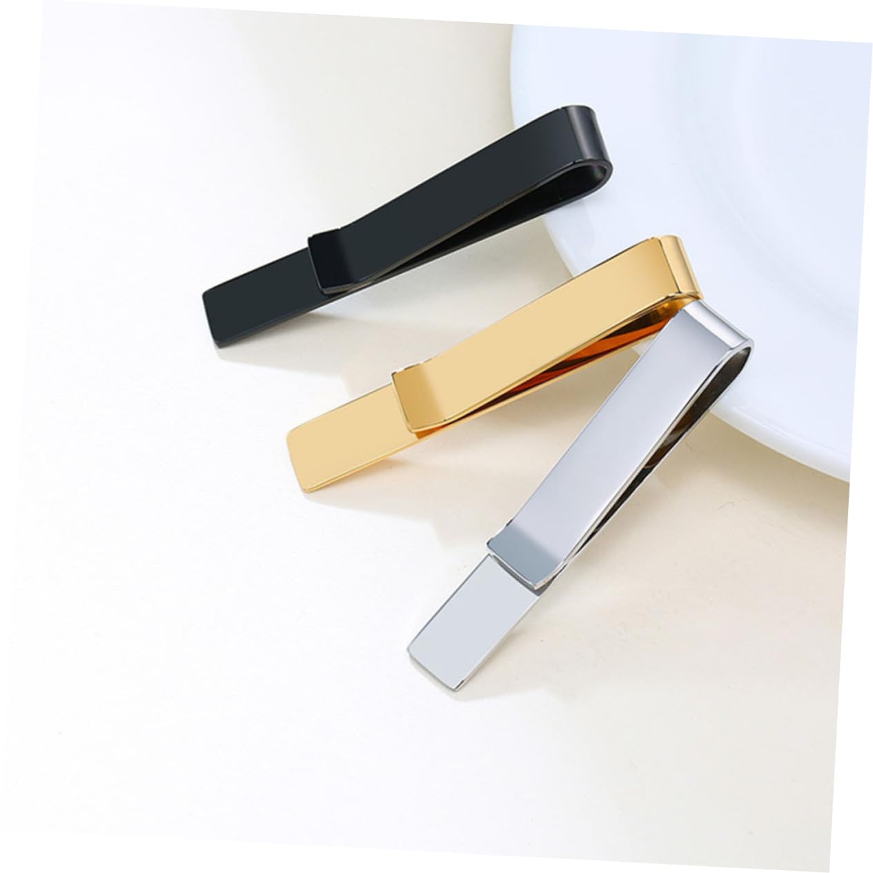 GALPADA 9piezas Clip De Corbata De Inoxidable Simple Pasadores De Necktie Para Hombres Accesorios De Negocios Para Camisas y Trajes Formales