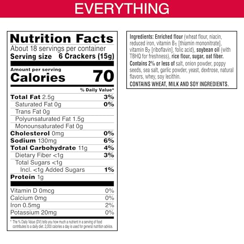 Town House Pita Oven Baked Crackers, Party Snacks, Everything Flavor (12 Boxes)